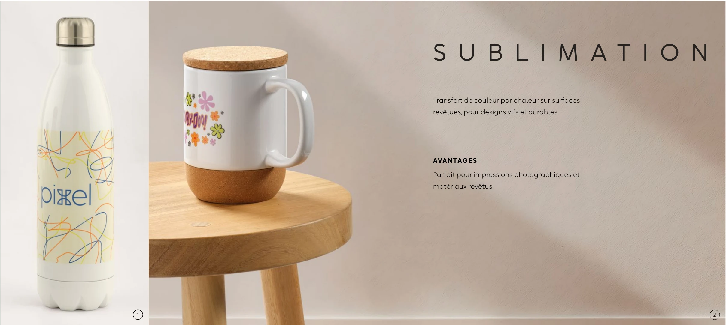 Sublimation photographique sur bouteille et mug céramique
